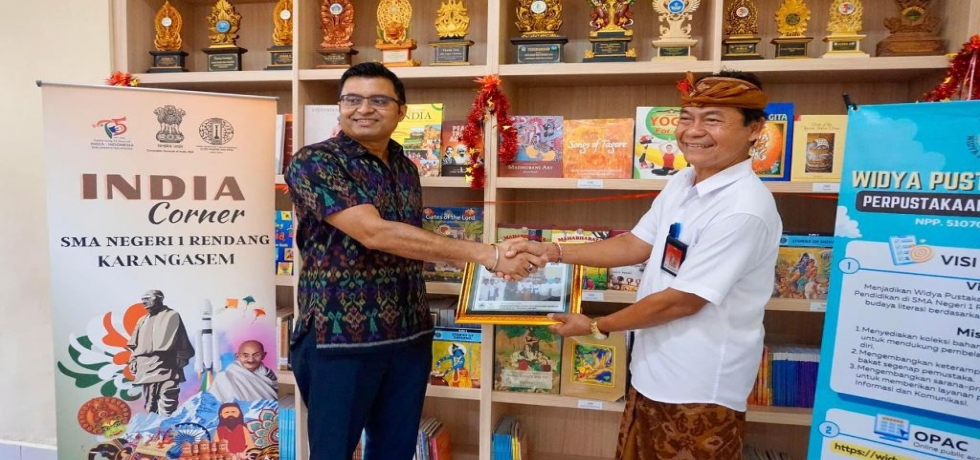 Inauguration of India Corner at State Senior High School 1 Rendang, Karangasem